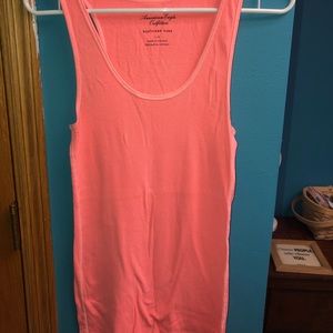 American Eagle bright orange boyfriend tank top